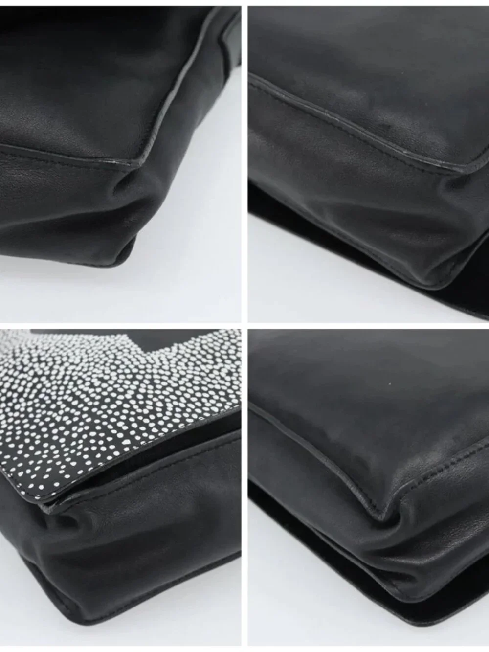 CHANEL Shoulder Bag Lamb Skin Black Silver CC Auth 184867SAM